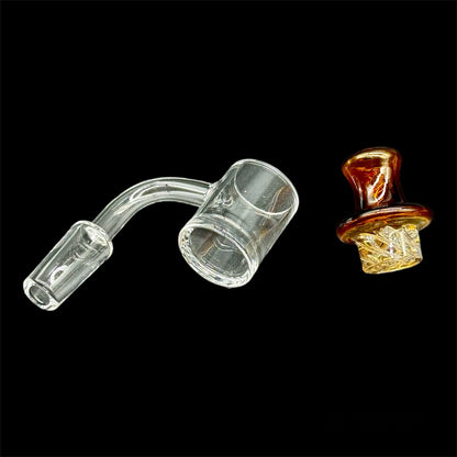 14mm Double Bottom Quartz Banger B-146 set 