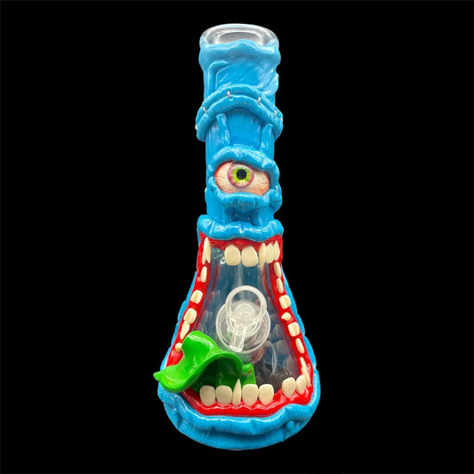 3D blue glass bong