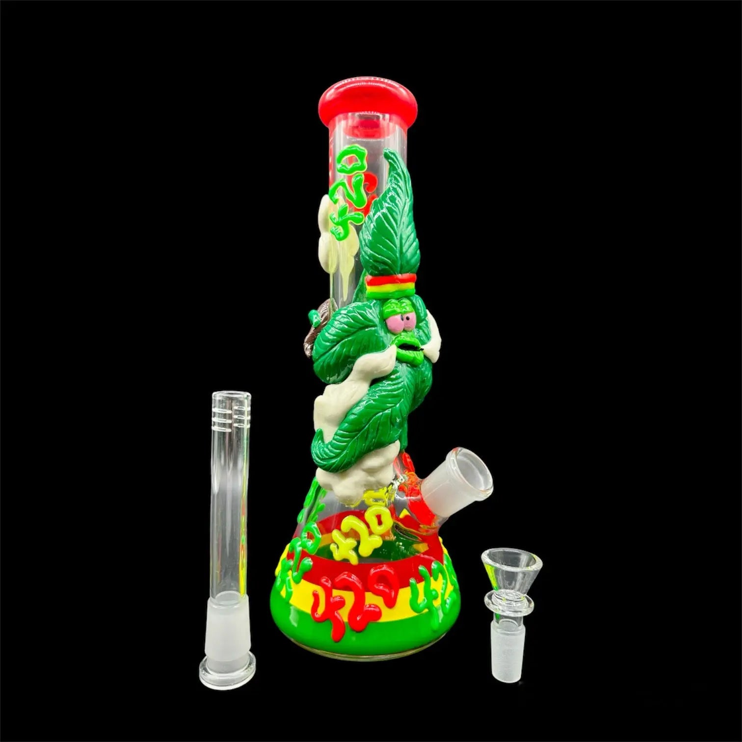 420 Funny Leaf Beaker 10’' water