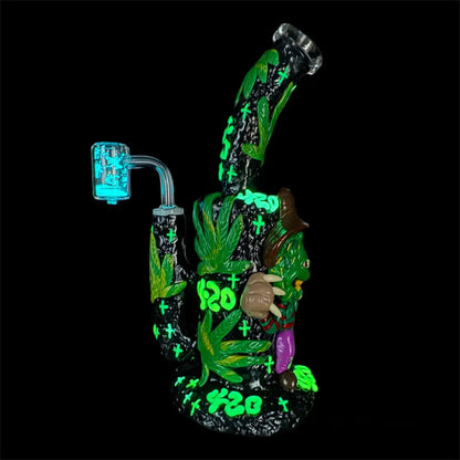 420 Leaf Glow In The Dark Dab Rig 10» new