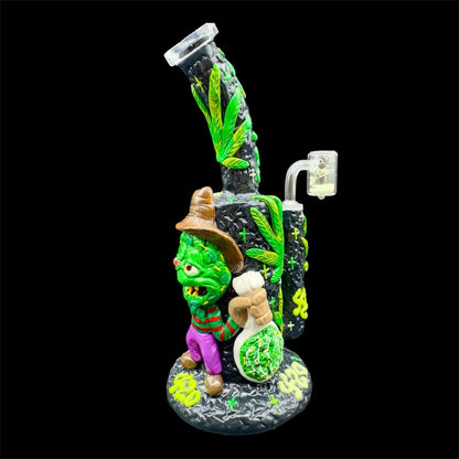 420 Leaf Glow In The Dark Dab Rig 10"