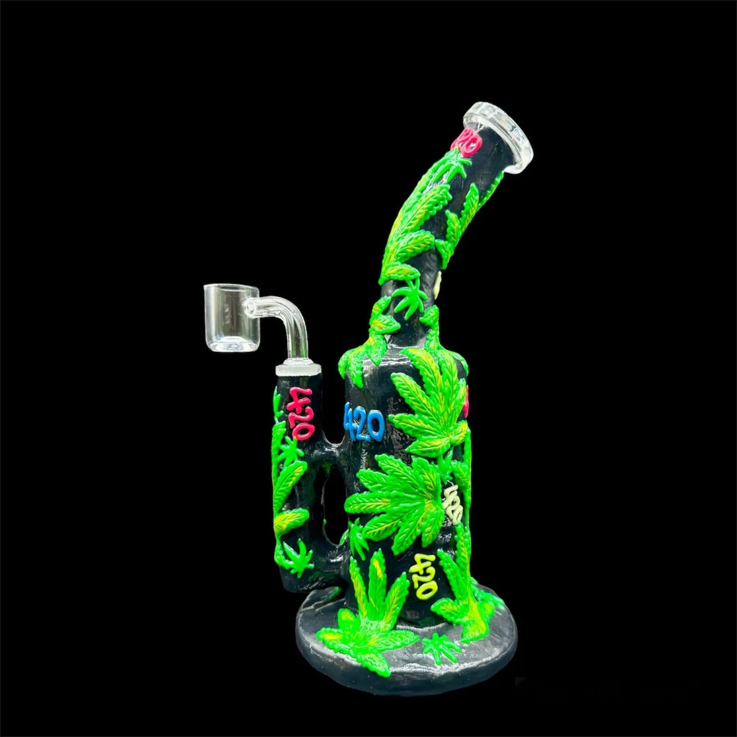 420 Leaf Glow in the Dark Bong 