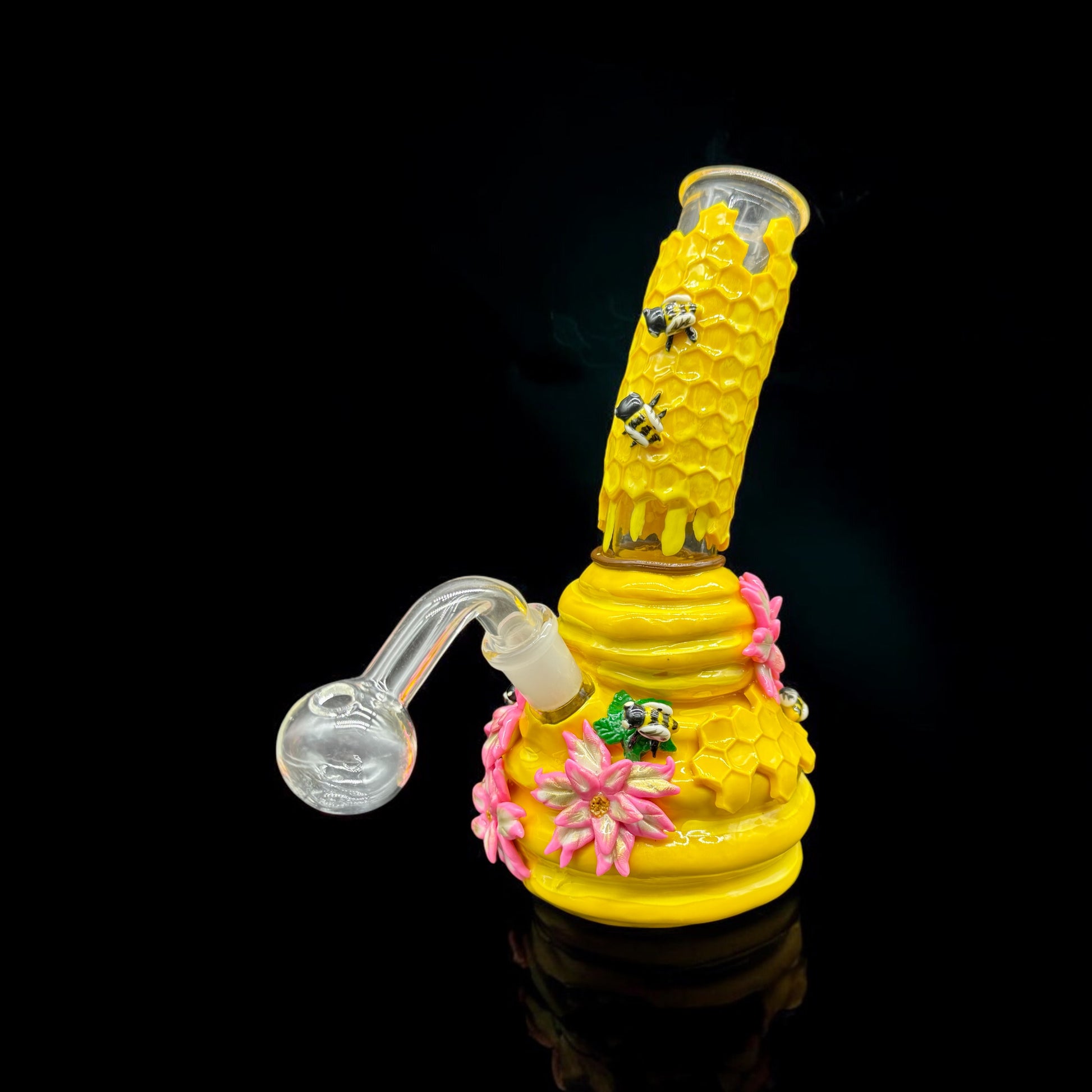 Bees 3D Glass Bong Oil Burner