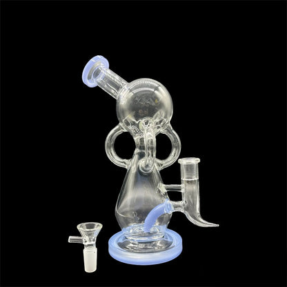 Blue - Clear Recycler Bong 10"