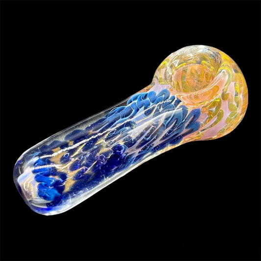 Colored Golden Fumed Glass Pipe