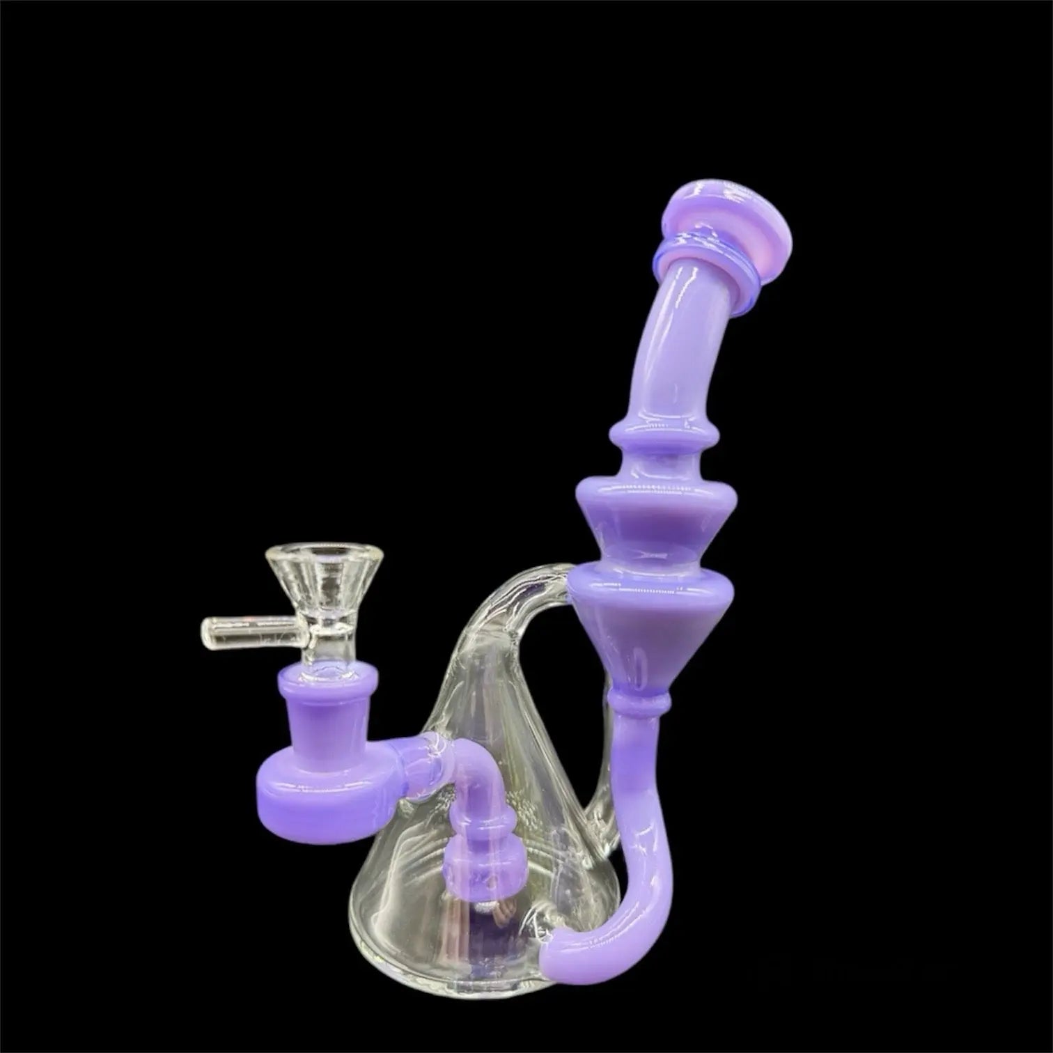 Colored Recycler Water Pipe 8» purple color 