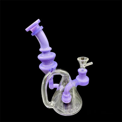 Colored Recycler Water Pipe 8» purple colors 