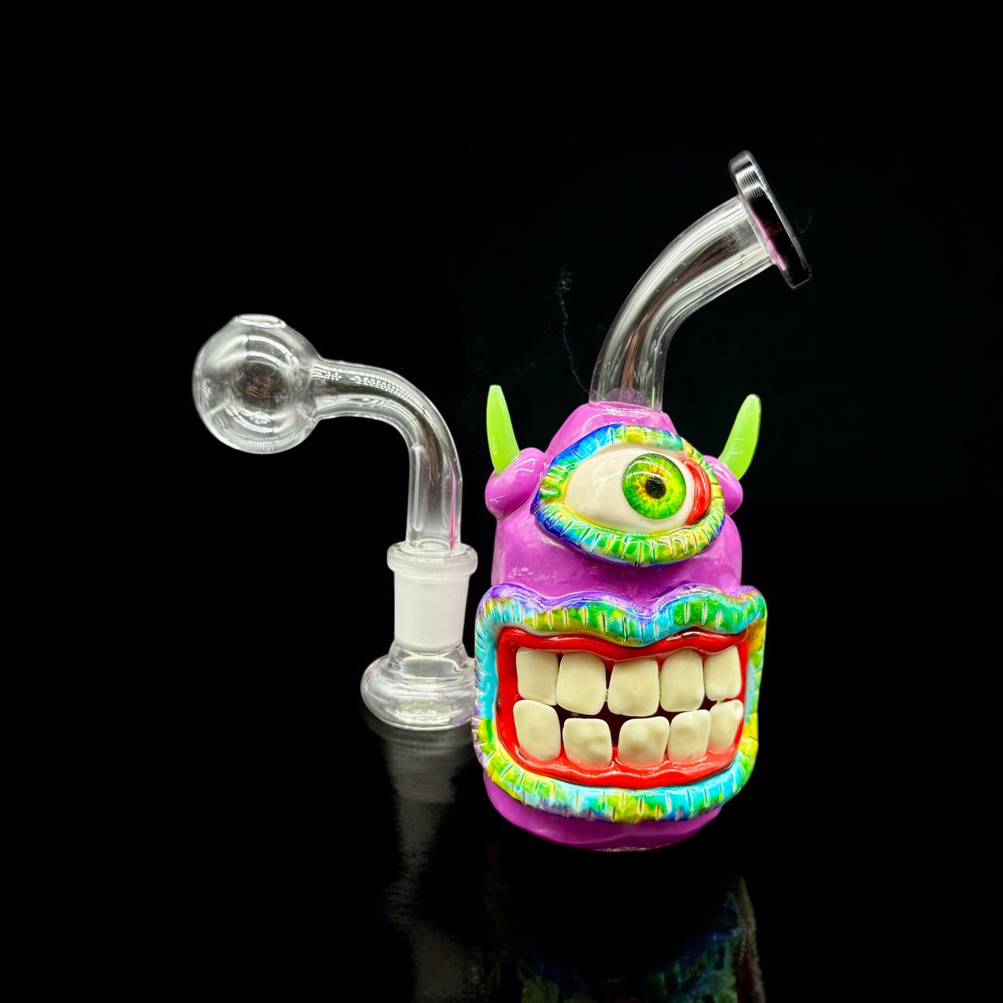 Cyclops Smirk Mini Oil Burner Bubbler - Glow in the Dark