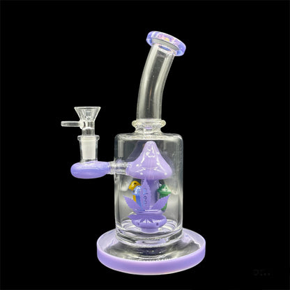 Green Mushroom Glass Bong purple