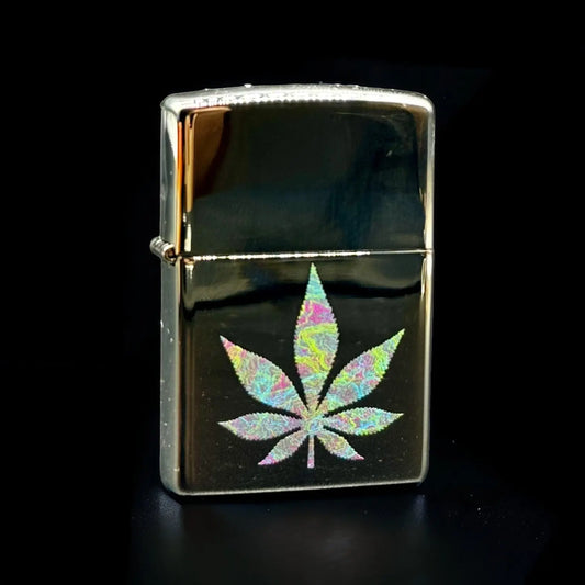 Metallic Weed Leaf ZIPPO