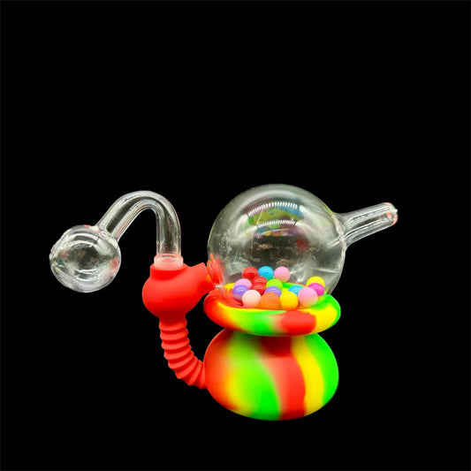 Mini Silicone Oil Burner Bubblers 5’’ rasta color