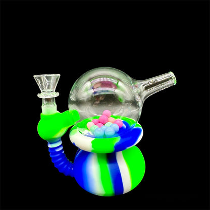 Mini Silicone Bubblers 5’’ blue green 