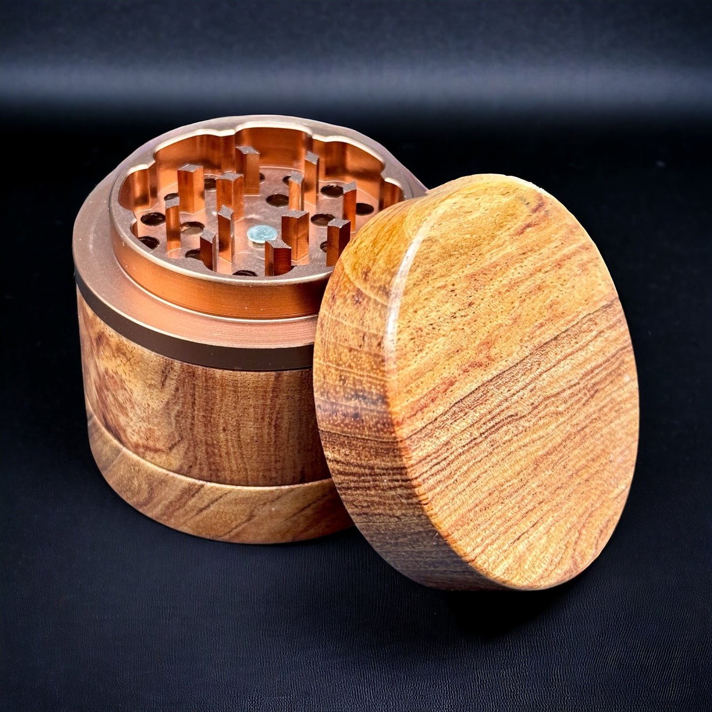 Modern Wooden Herb Grinder 60mm bronze color 