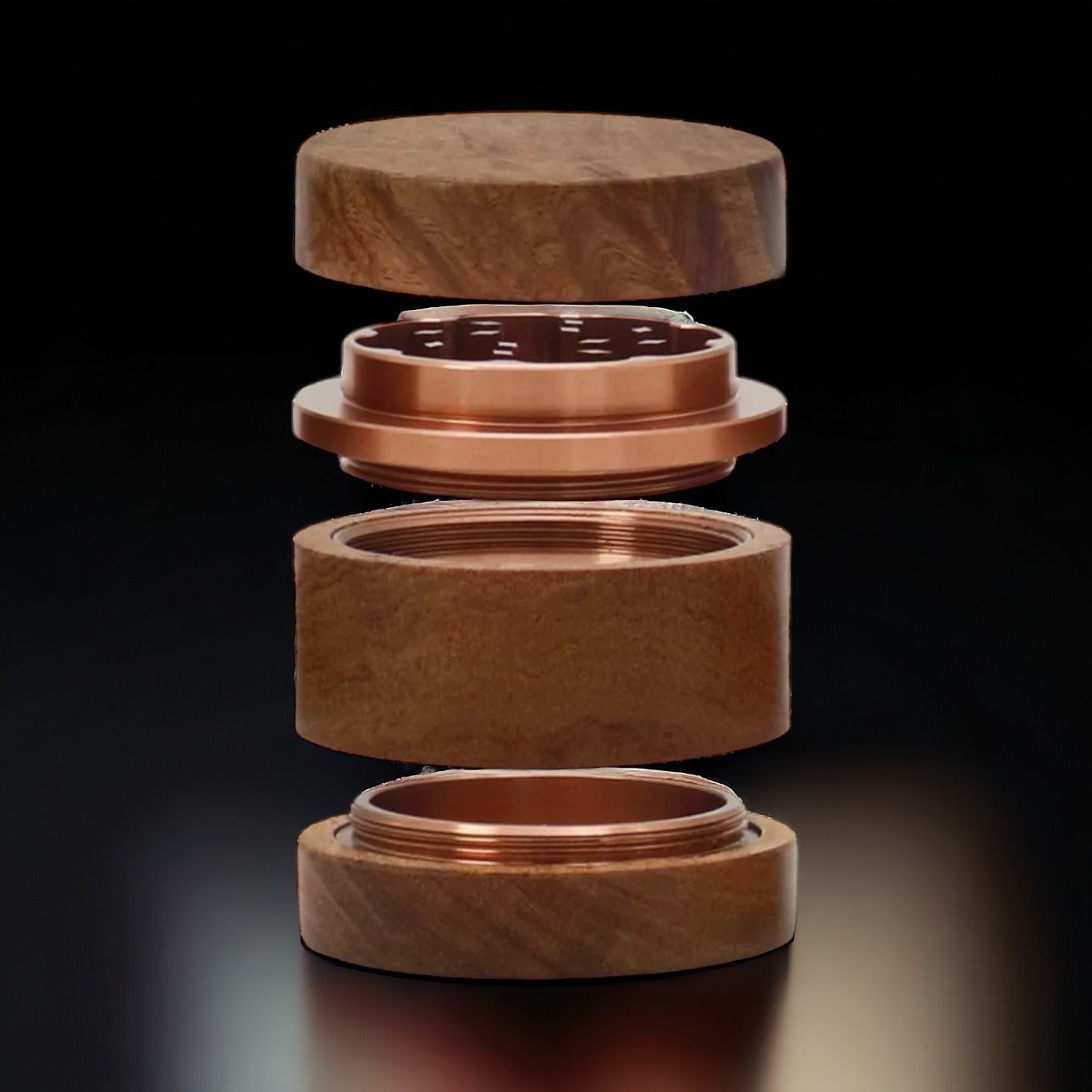 Modern Wooden Herb Grinder 60mm