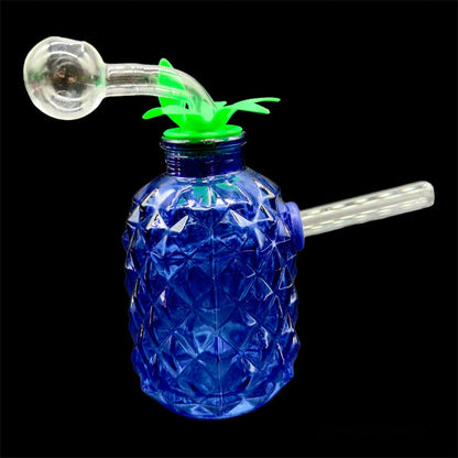 Pineapple Glass Oil Burner Bubbler blue