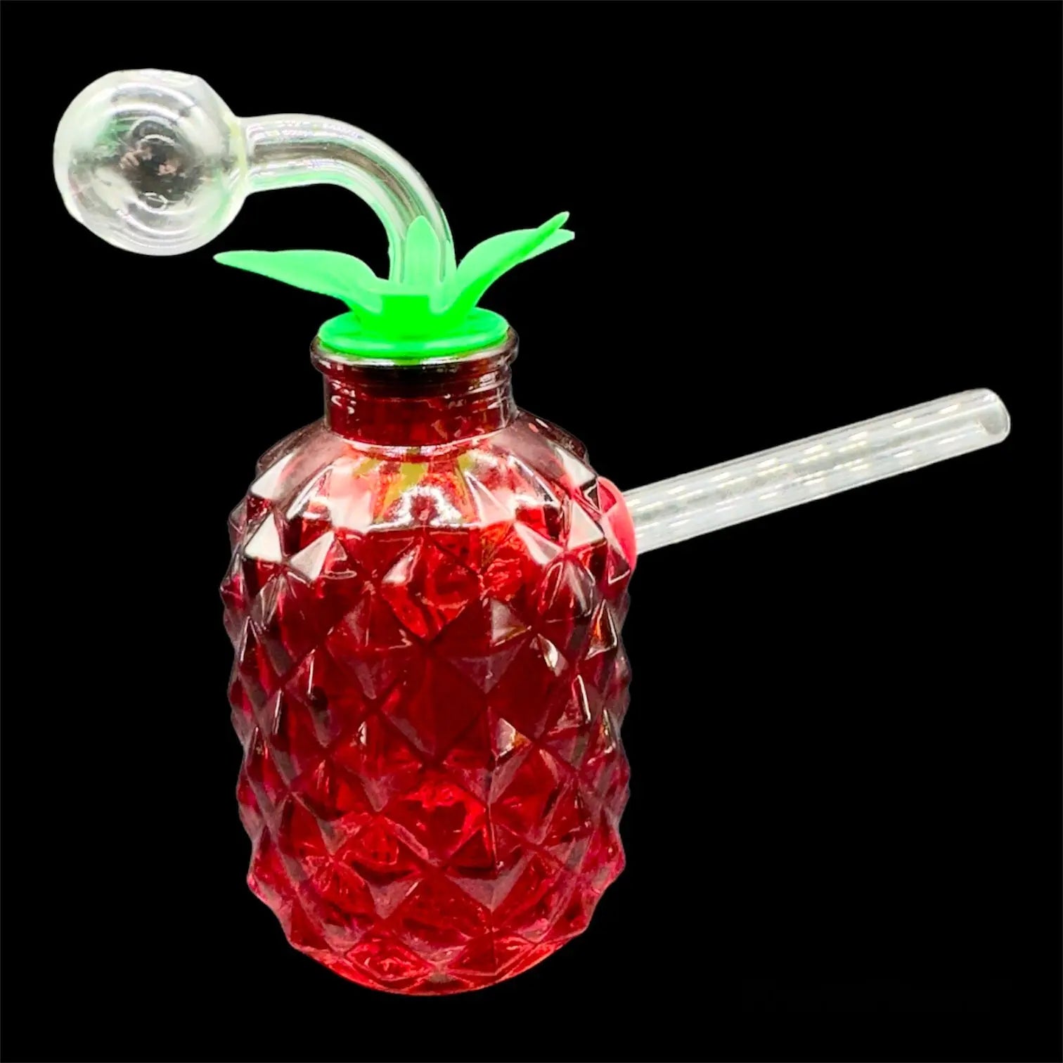 Pineapple Glass Oil Burner Bubbler red