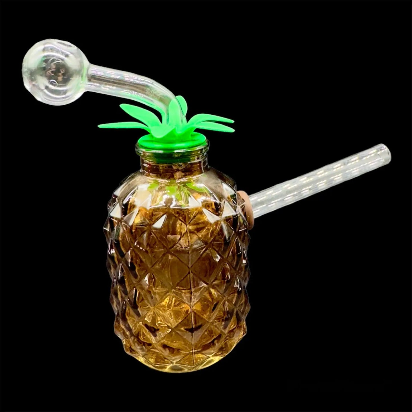 Pineapple Glass Oil Burner Bubbler brown