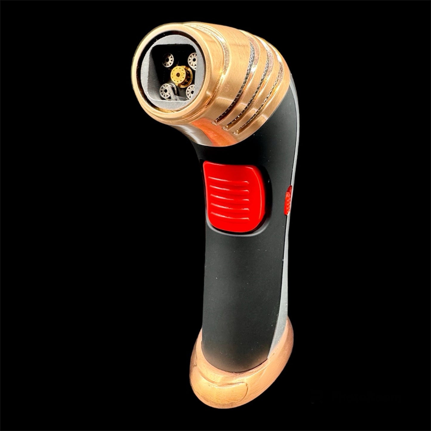 Powerful 5 Flame Torch Lighter black with gold