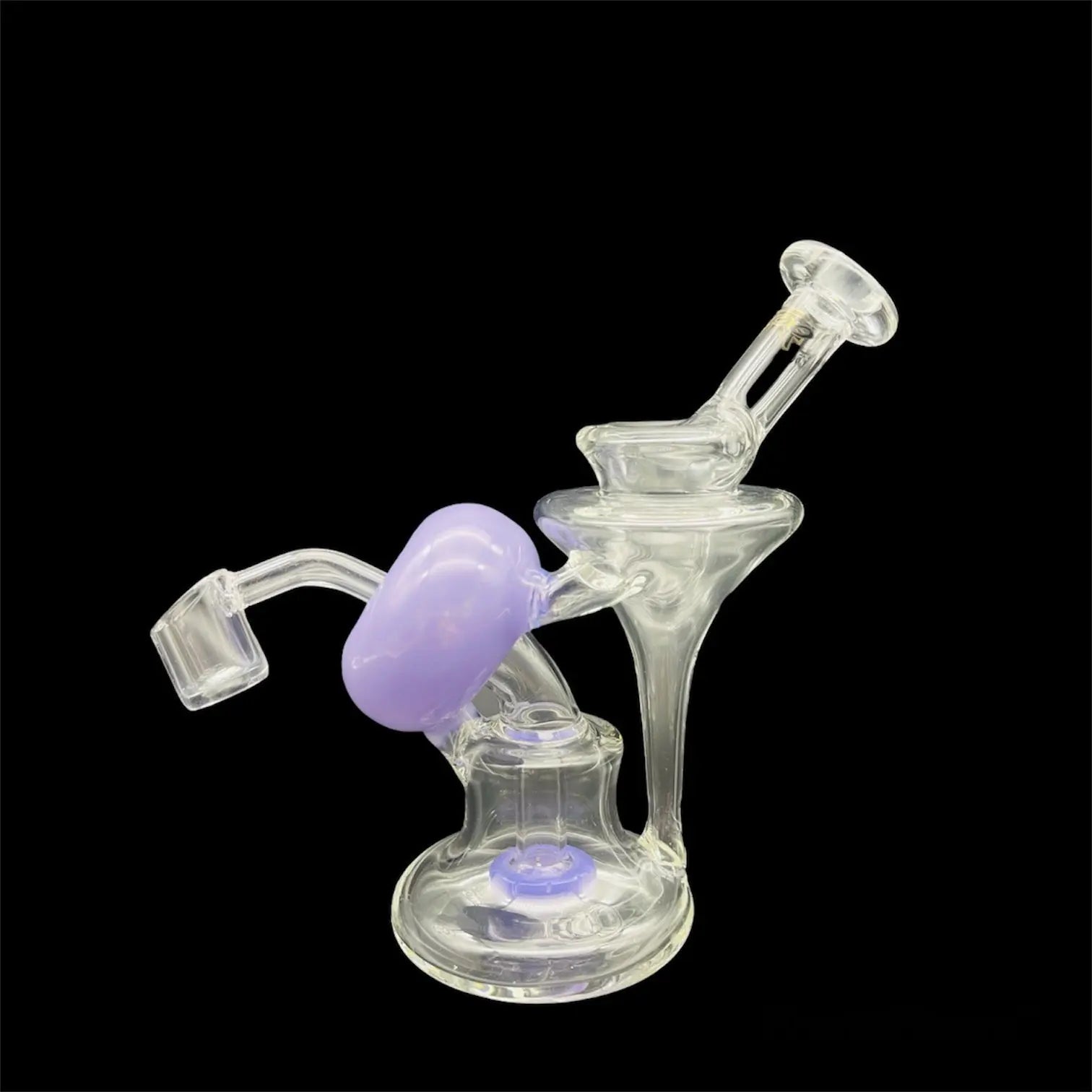 Purple Clear Recycler Dab Rig Glass Bong uniquesmokeshop.com