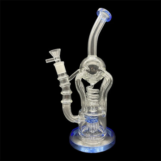 recycler blue glass bong 