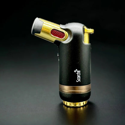 SCORCH TORCH Powerful Triple Jet Flame Butane Refillable Torch Lighter 61744 black color 