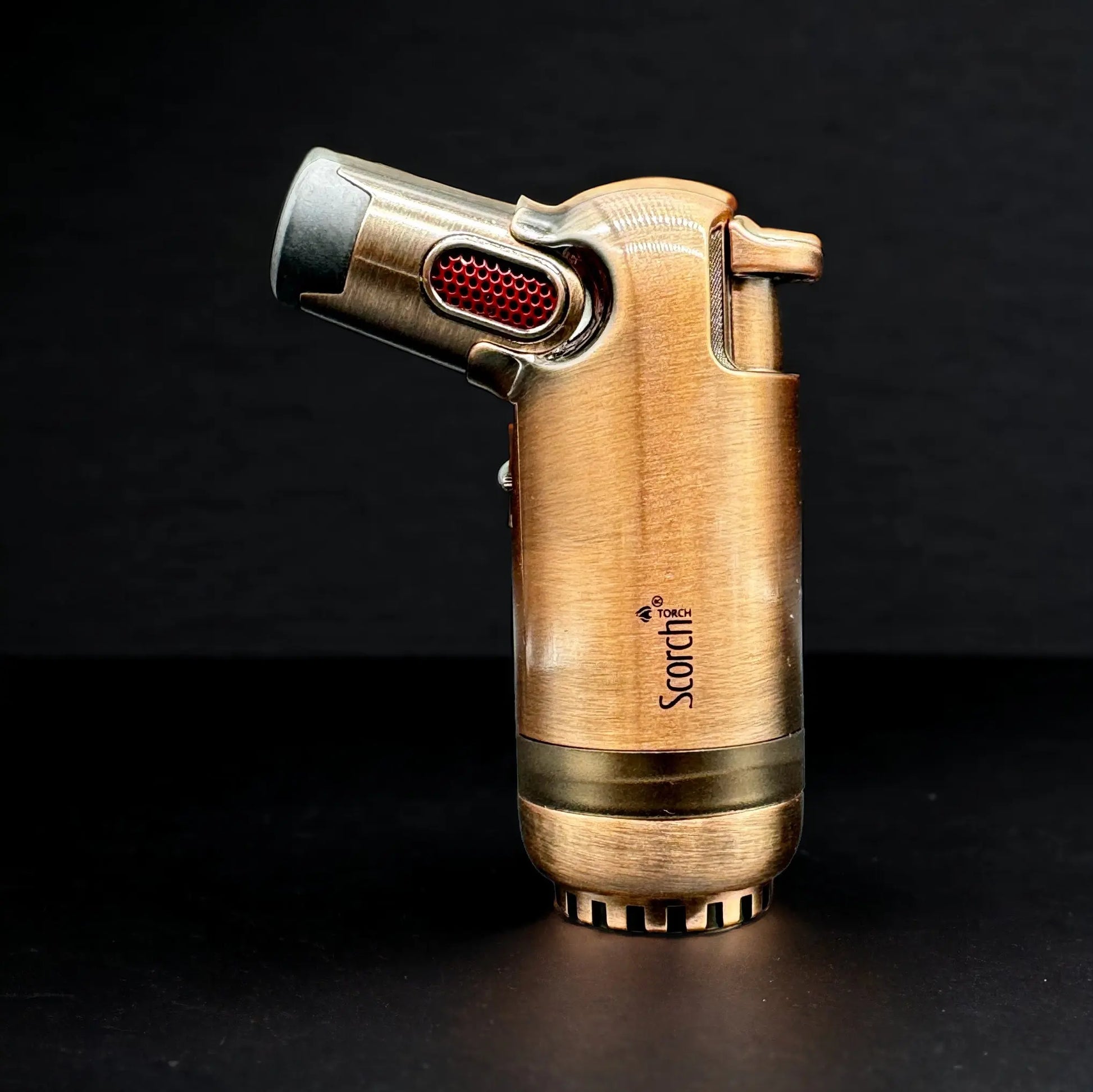 SCORCH TORCH Powerful Triple Jet Flame Butane Refillable Torch Lighter 61744 bronze color 