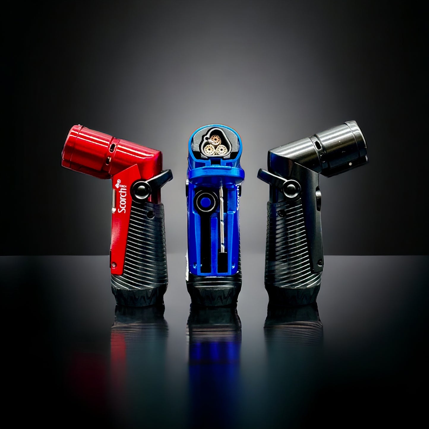 SCORCH TORCH Triple Jet Flame Butane Refillable Torch Lighter 61760 random color 