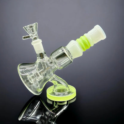 Side Stand Mini Bong green white color 