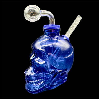 Skull Oil Burner Bubbler blue