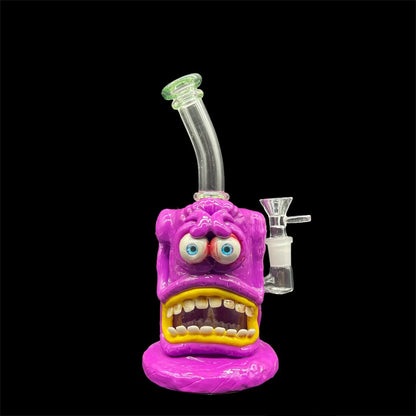 Small Zombie 3D Glass Art Work purple bong