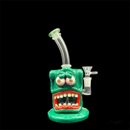 Small Zombie 3D Glass Art Work green bong