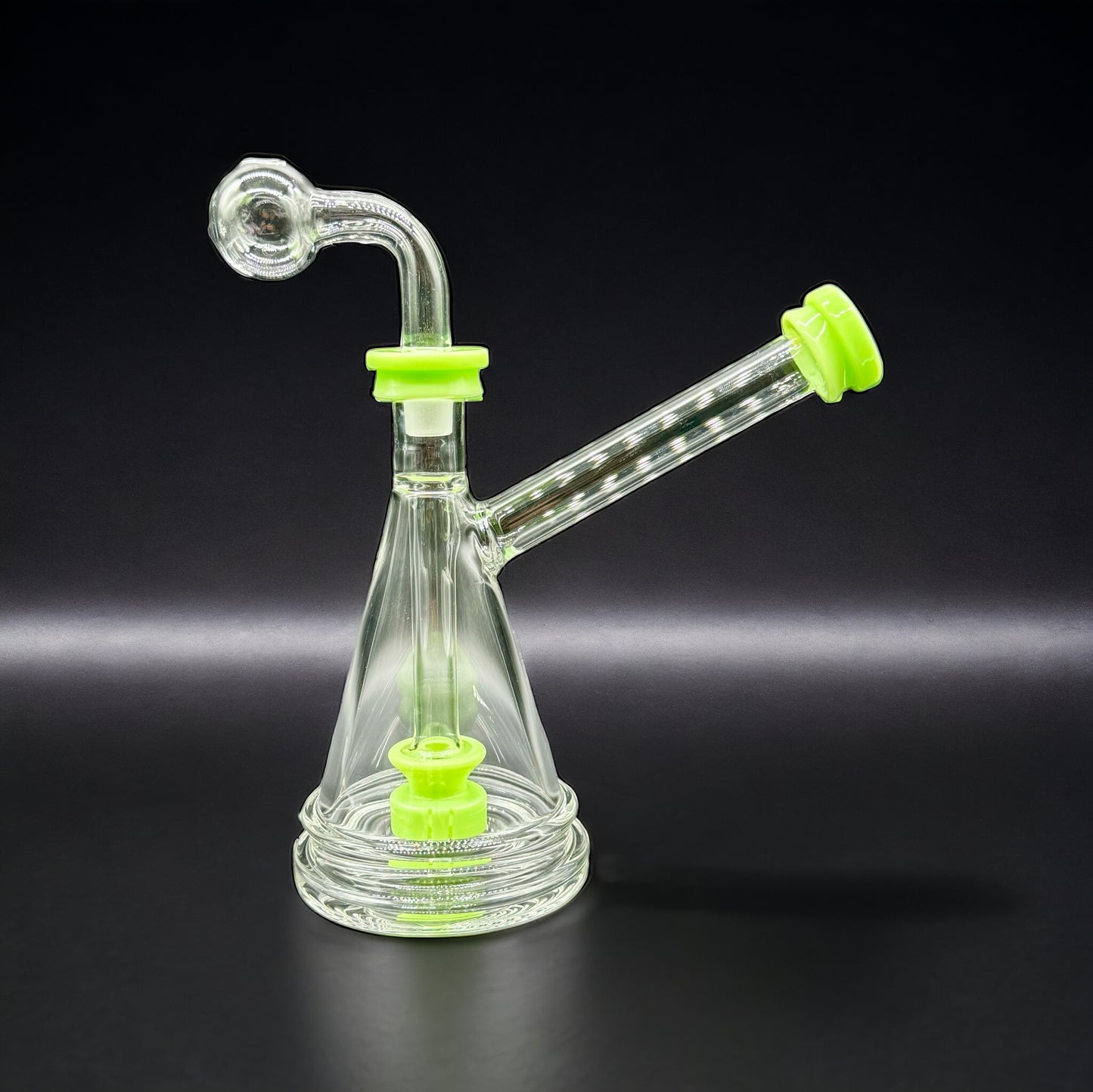 Triangle Clear with Color Oil Burner Showerhead Perc green color 