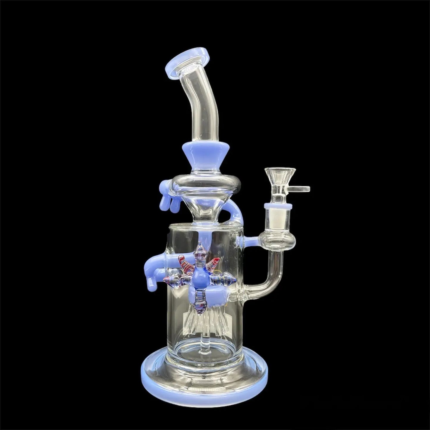 blue Unique Recycler Glass Bong 12''