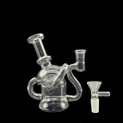 Unique Mini Recycler Glass Bong 6» black 