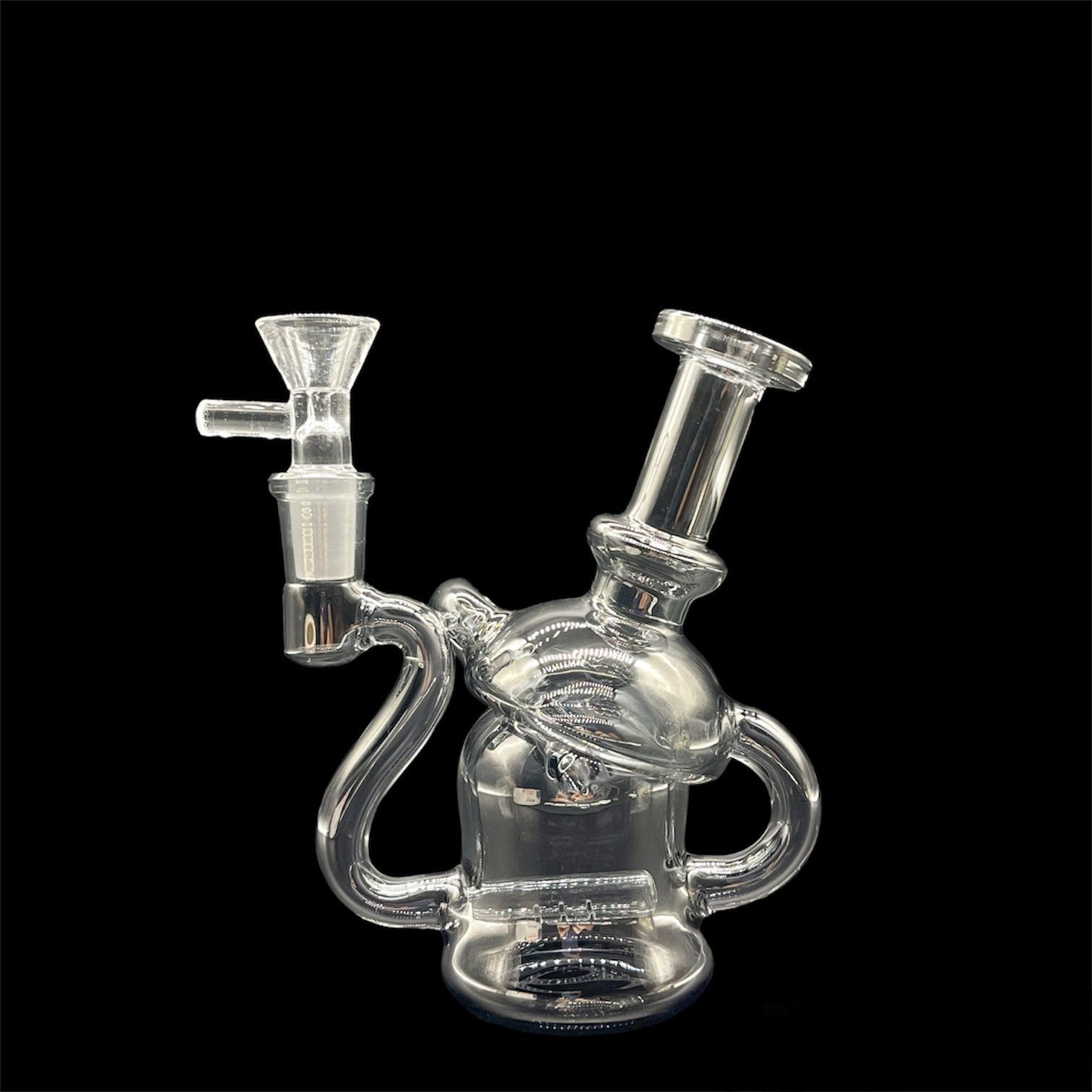 Unique Mini Recycler Glass Bong 6» black 