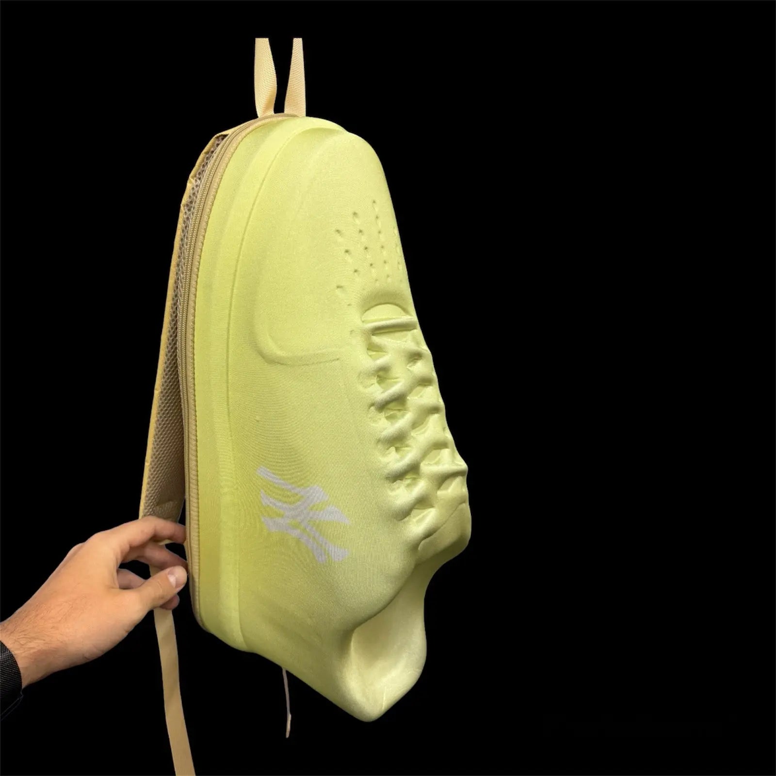 yellow backpack shoe