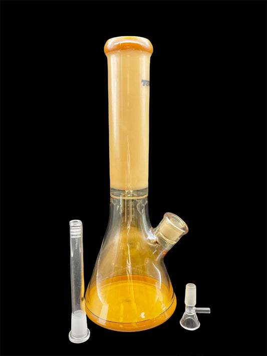 yellow with gold glass bong