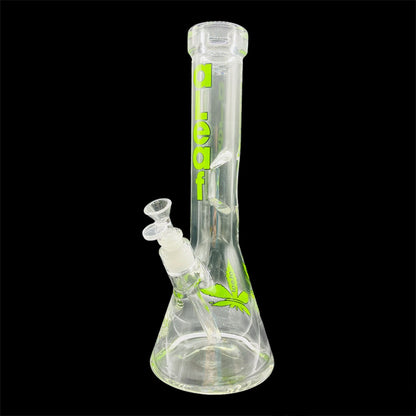 aLeaf Super Thick Beaker Glass Bong 13.5’ green