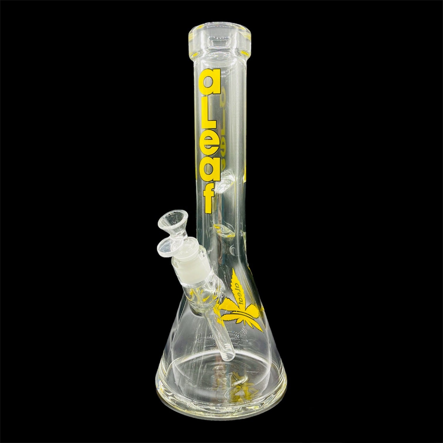 aLeaf Super Thick Beaker Glass Bong 13.5’ yellow