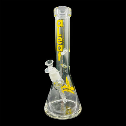 aLeaf Super Thick Beaker Glass Bong 13.5’ yellow