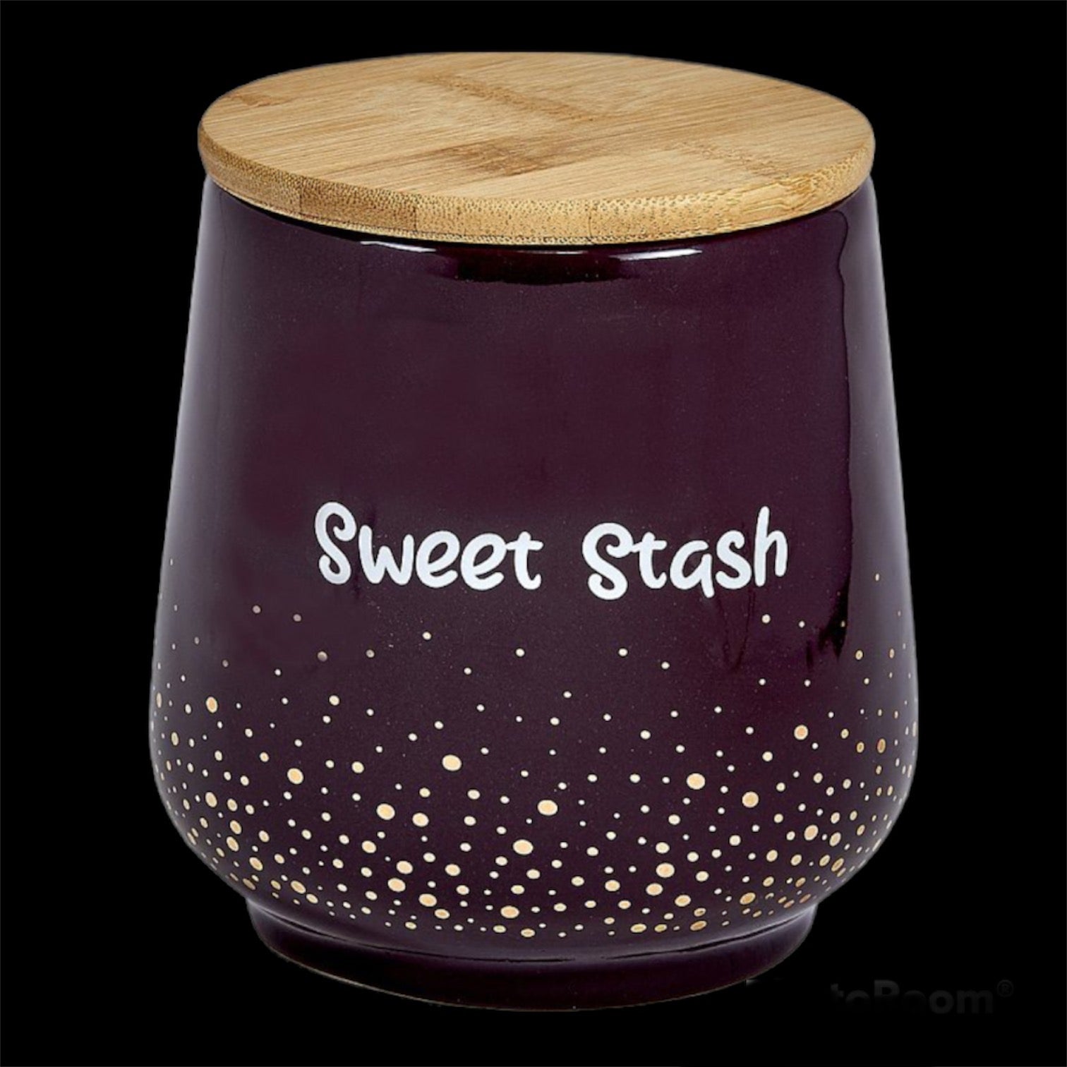 DELUXE CANISTER STASH JAR - GOLD DOTS - SWEET STASH - LARGE
