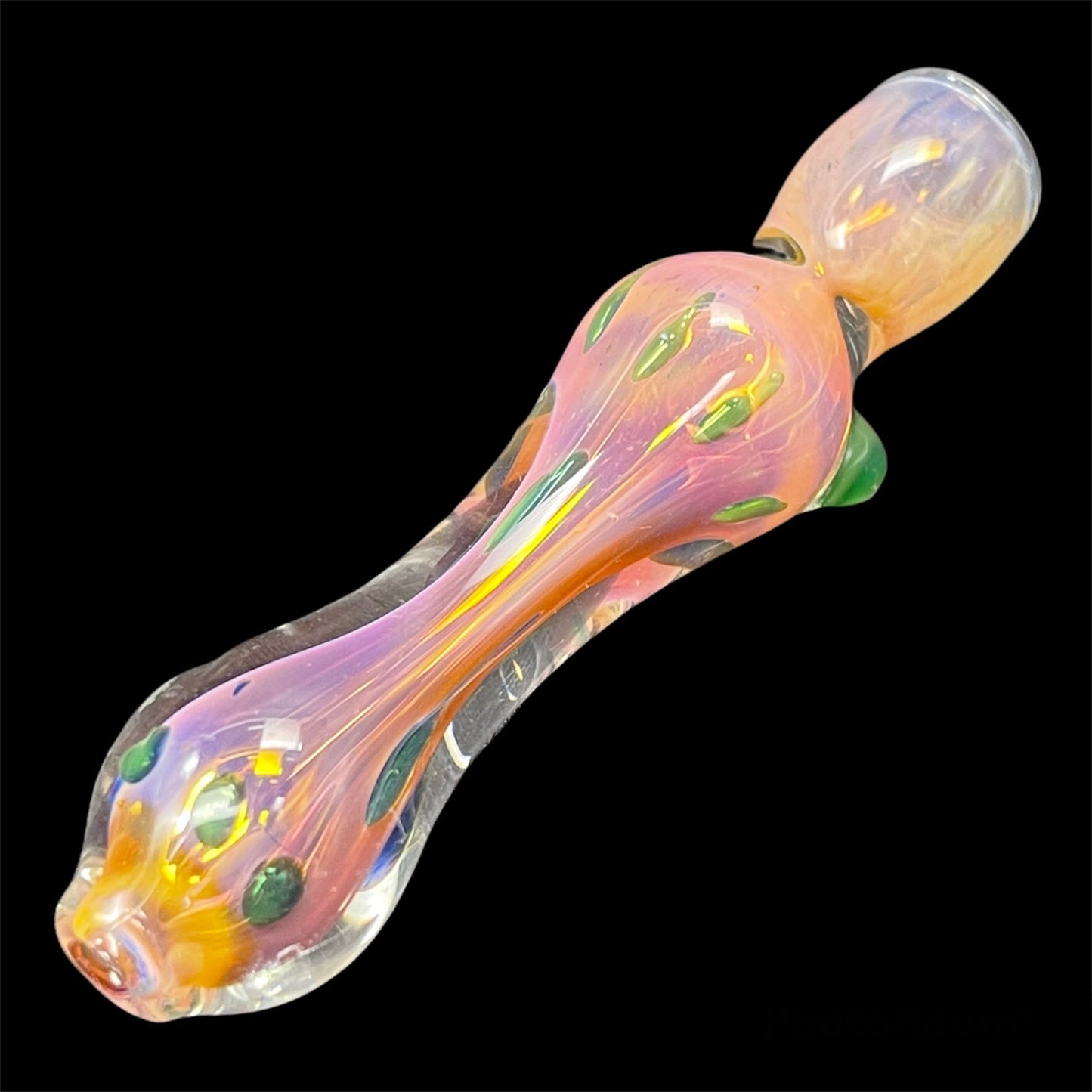 Golden Fumed Chillum Glass Pipe uniquesmokeshop.com