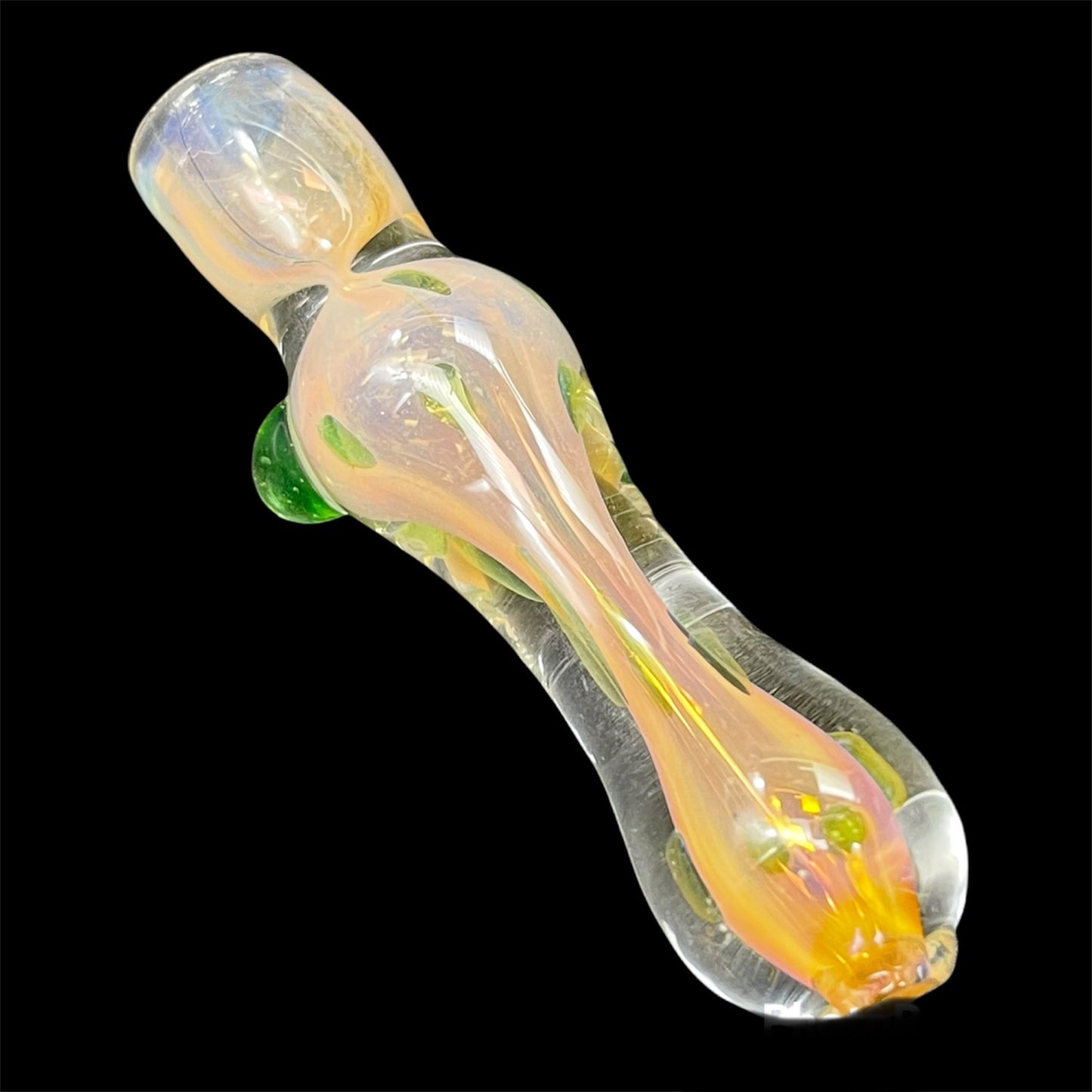 Golden Fumed Chillum Glass Pipe uniquesmokeshop.com