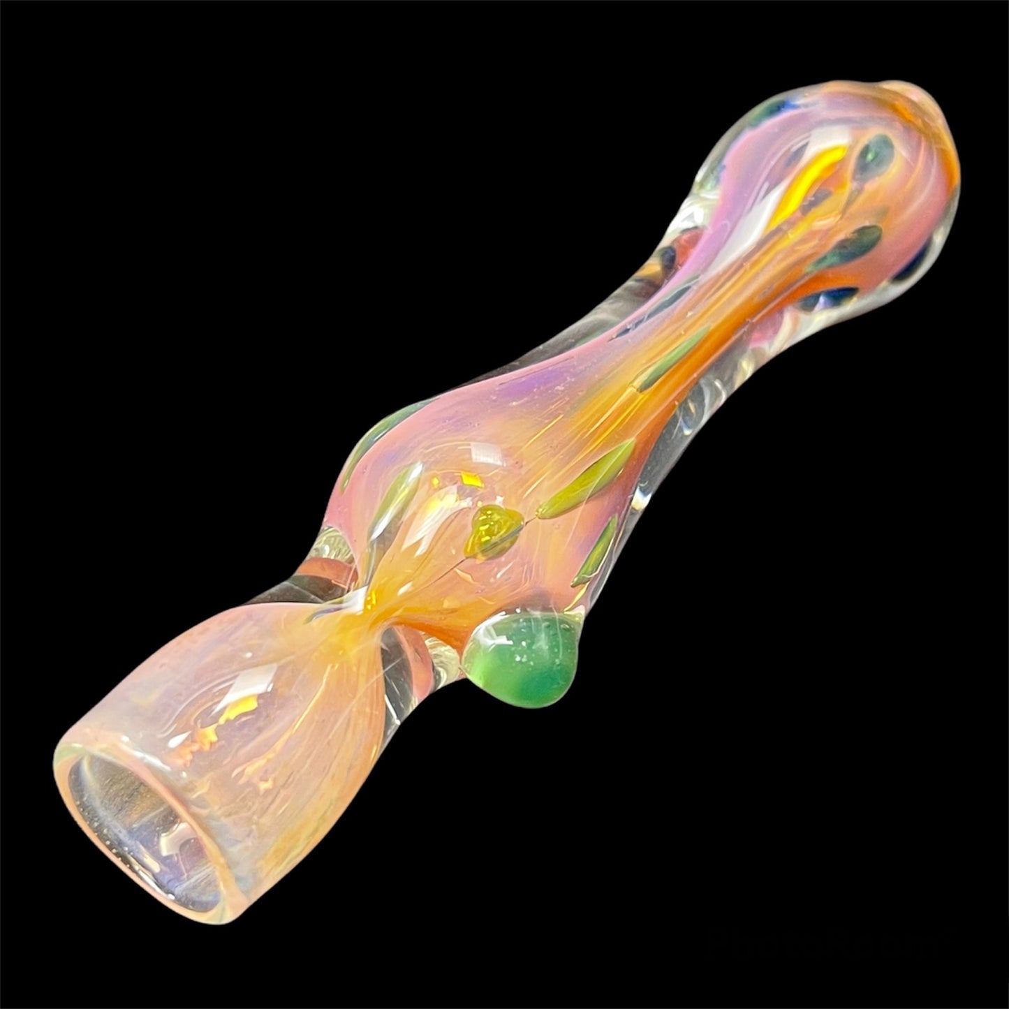 Golden Fumed Chillum Glass Pipe uniquesmokeshop.com