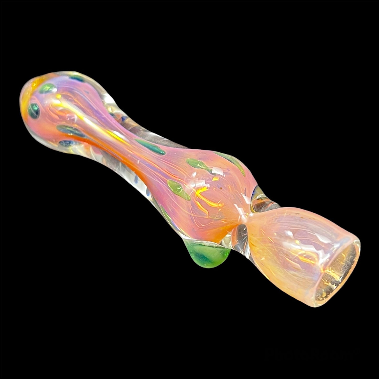 Golden Fumed Chillum Glass Pipe uniquesmokeshop.com