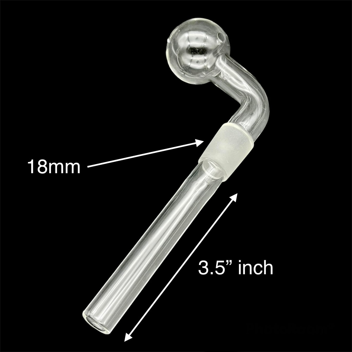 2 Pieces - Set Glass Oil Burner Pipe attachment for Water Pipe Long